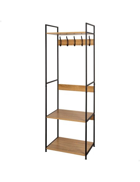 Max Home Porte-manteau et meuble à chaussures en bois et acier, 3 étagères, 60 x 40 x 175 cm