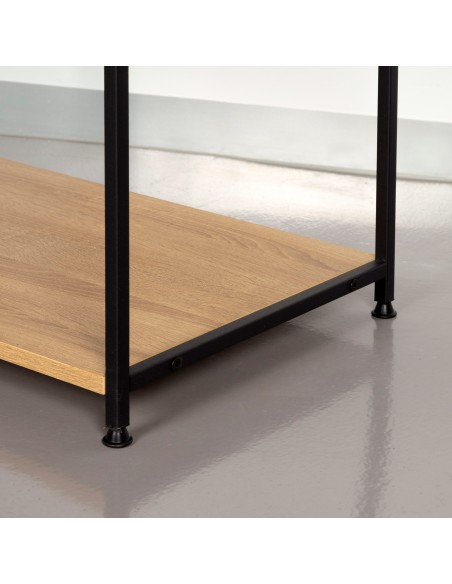 Max Home Porte-manteau et meuble à chaussures en bois et acier, 3 étagères, 60 x 40 x 175 cm