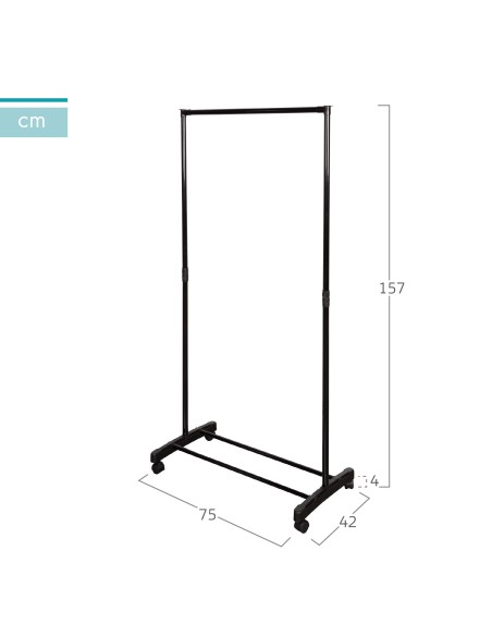 Max Home porte-vêtements à roulettes et meuble à chaussures Burro 75 x 42 x 157 cm
