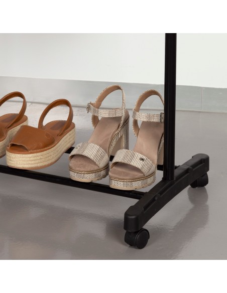 Max Home porte-vêtements à roulettes et meuble à chaussures Burro 75 x 42 x 157 cm