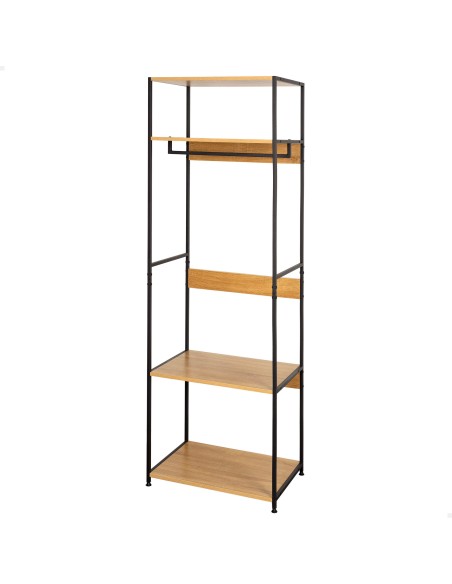 Max Home : Étagère ouverte en bois et acier, 4 tablettes, 60 x 40 x 175 cm