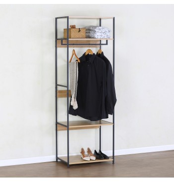 Max Home : Étagère ouverte en bois et acier, 4 tablettes,... 2