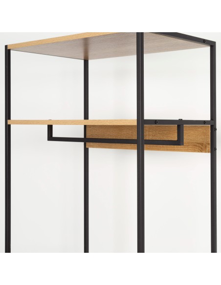 Max Home : Étagère ouverte en bois et acier, 4 tablettes, 60 x 40 x 175 cm