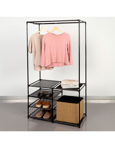 Max Home : armoire ouverte à 4 étagères en tissu, 87 x 45 x 158 cm