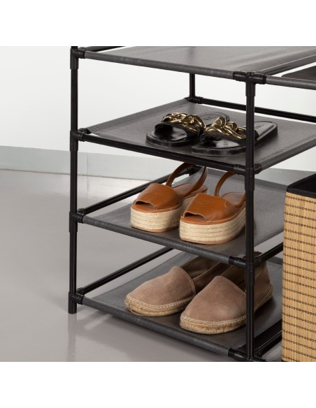 Max Home : armoire ouverte à 4 étagères en tissu, 87 x 45 x 158 cm