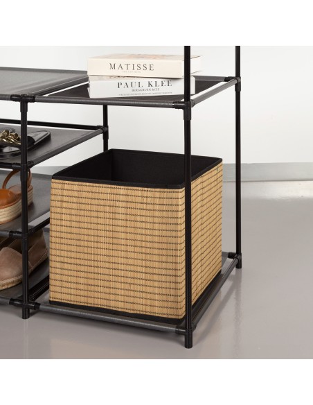 Max Home : armoire ouverte à 4 étagères en tissu, 87 x 45 x 158 cm