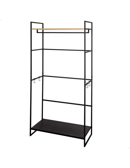 Max Home : armoire ouverte en bois et acier, 2 étagères, 83 x 39 x 167 cm