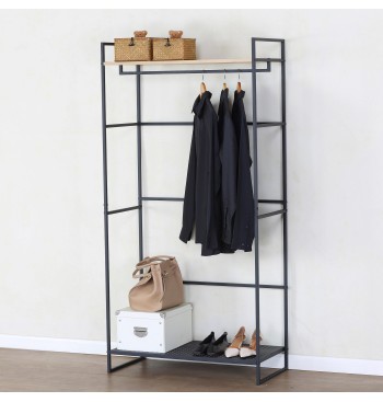 Max Home : armoire ouverte en bois et acier, 2 étagères,... 2