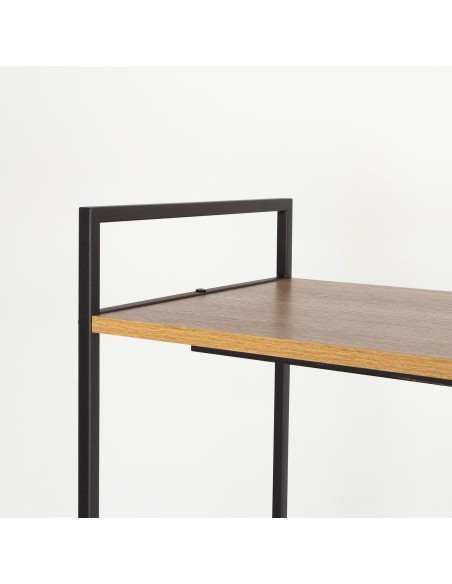 Max Home : armoire ouverte en bois et acier, 2 étagères, 83 x 39 x 167 cm
