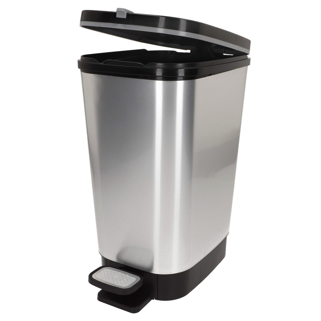 Poubelle à pédale curver chic bin 6 l, finition métallisée