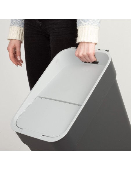 Curver - Bac de tri sélectif Ready To Collect 30 L, gris