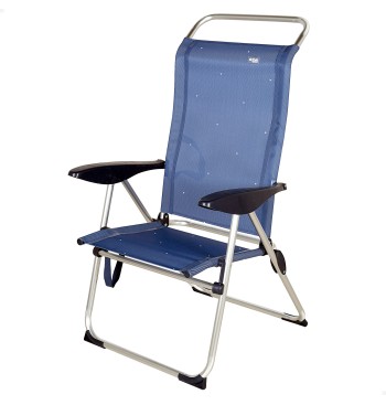 Silla playa alta multiposición 47x59x108 cm azul marino