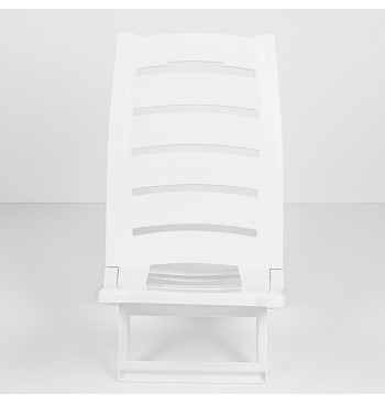 Chaise de plage basse fixe 34x36x65 cm blanche 2