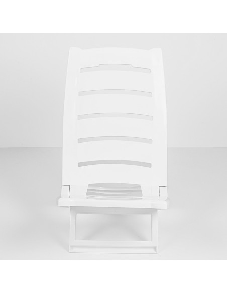 Chaise de plage basse fixe 34x36x65 cm blanche