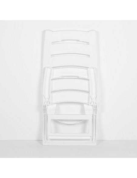 Chaise de plage basse fixe 34x36x65 cm blanche