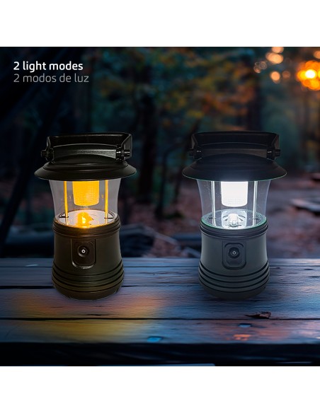 Lampe de camping LED 2 en 1 alimentée par batterie 120 lumens avec crochet