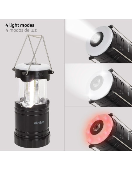 Lampe de camping LED 4 en 1 à piles 270 lumens avec crochet