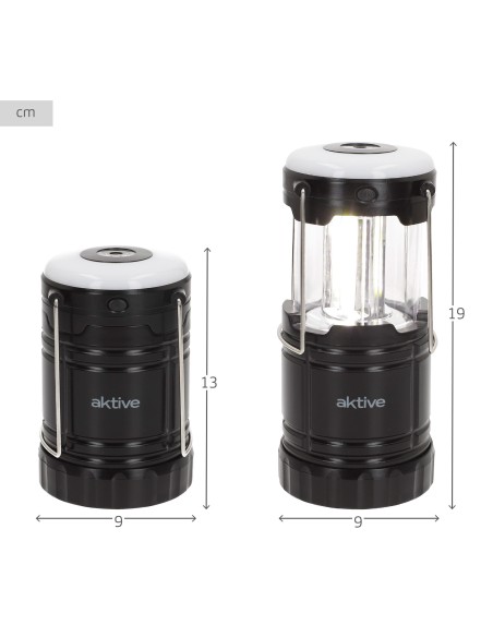 Lampe de camping LED 4 en 1 à piles 270 lumens avec crochet