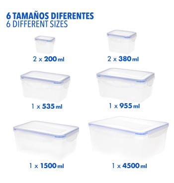 Max Home Pack : 8 récipients hermétiques en plastique de... 2