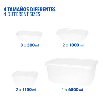 Max Home Pack : 13 récipients en plastique de 0,5 à 6,8 L 2