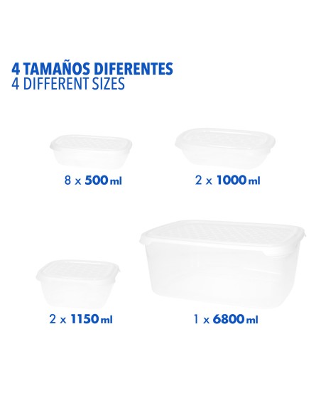 Max Home Pack : 13 récipients en plastique de 0,5 à 6,8 L