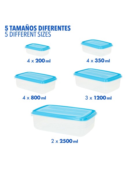 Max Home Pack : 17 récipients en plastique de 0,2 à 2,5 L