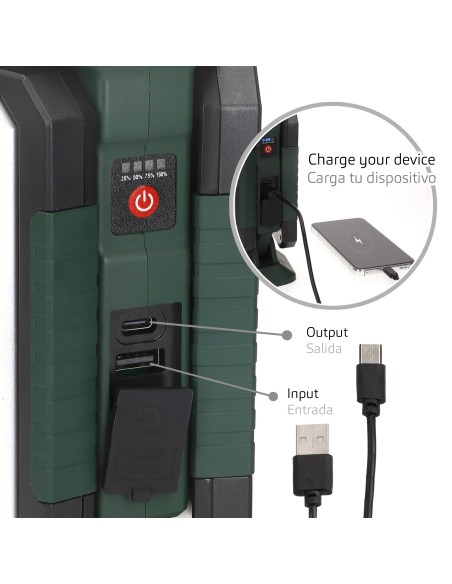 Projecteur extérieur triple LED 3 en 1 USB et powerbank 1500 lumens