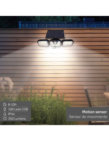 Applique solaire LED avec détecteur de mouvement 350 lumens