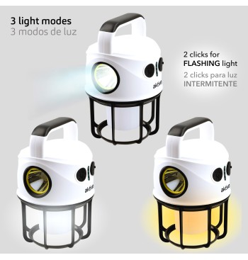 Lanterne de camping LED 2 en 1 avec port USB et batterie... 2