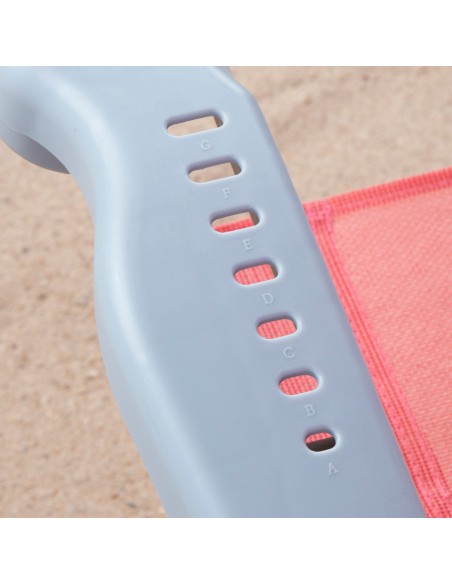Chaise de plage basse multipositions 47x49x82 cm corail
