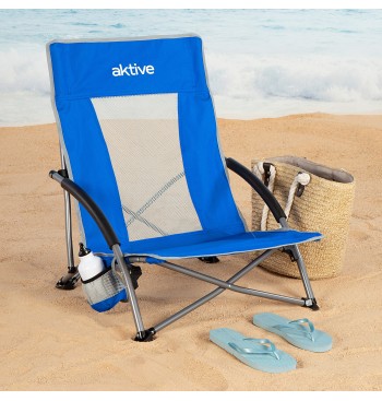 Chaise basse pliante 50x51x67 cm bleu 2
