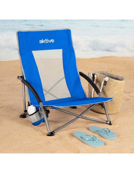 Chaise basse pliante 50x51x67 cm bleu