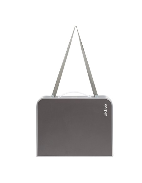 Table de camping pliable anthracite avec poignées