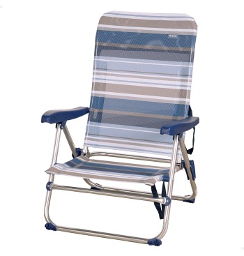 Chaise de plage basse multiposition 48x50x85 cm rayures