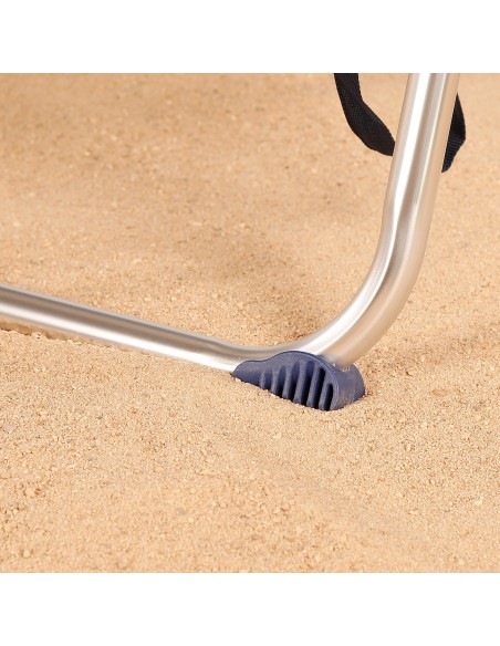 Chaise de plage basse multiposition 48x50x85 cm rayures