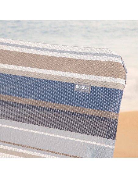 Chaise de plage basse multiposition 48x50x85 cm rayures