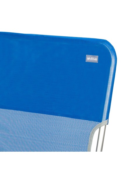 Chaise de plage basse fixe 45x40x70 cm bleue