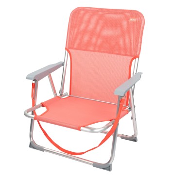 Chaise de plage basse fixe 45x40x70 cm corail