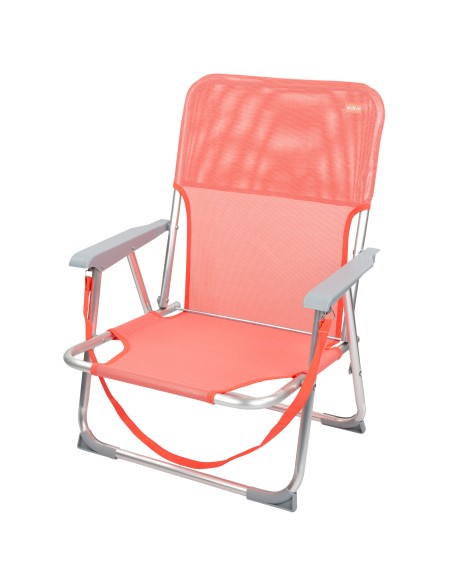 Chaise de plage basse fixe 45x40x70 cm corail