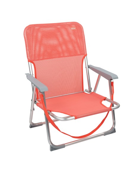 Chaise de plage basse fixe 45x40x70 cm corail