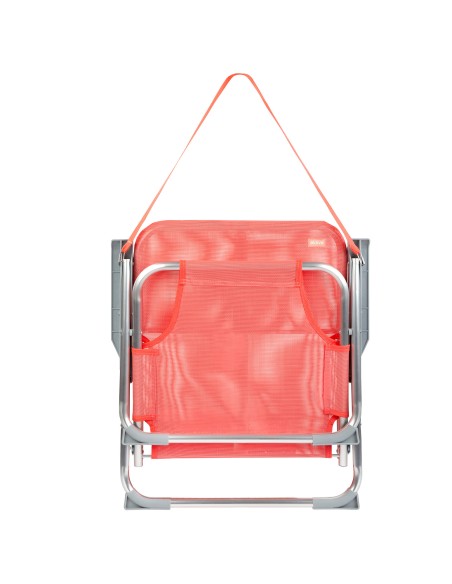 Chaise de plage basse fixe 45x40x70 cm corail