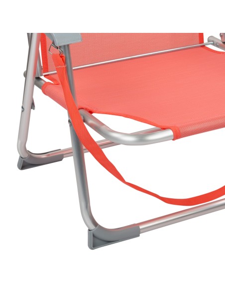 Chaise de plage basse fixe 45x40x70 cm corail