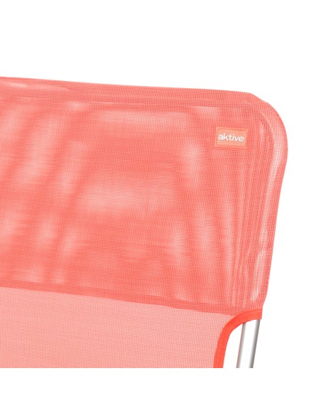 Chaise de plage basse fixe 45x40x70 cm corail