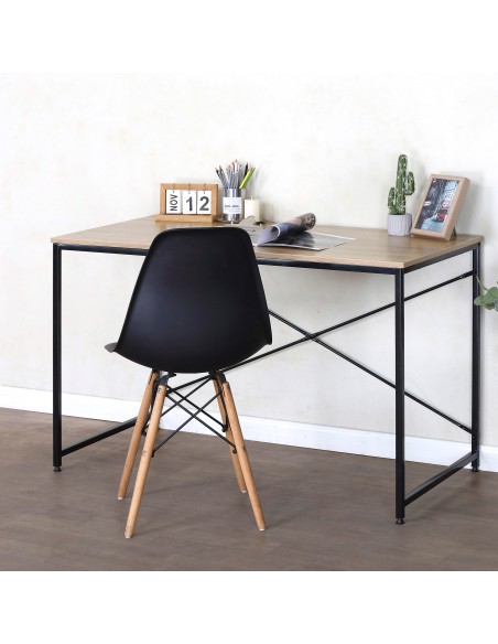 Max Home : bureau en bois et acier 120 x 60 x 71 cm