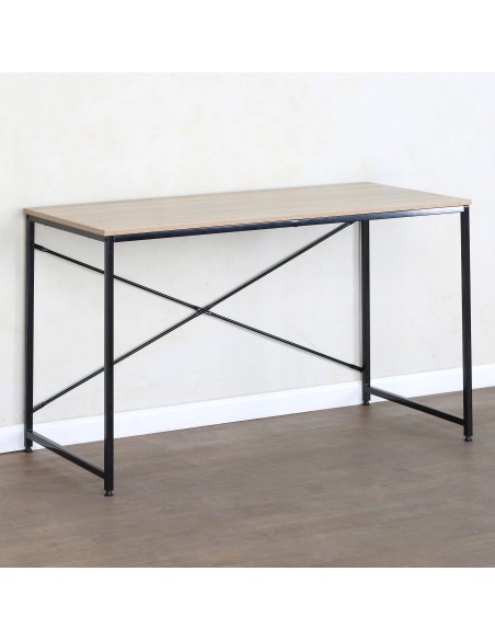 Max Home : bureau en bois et acier 120 x 60 x 71 cm