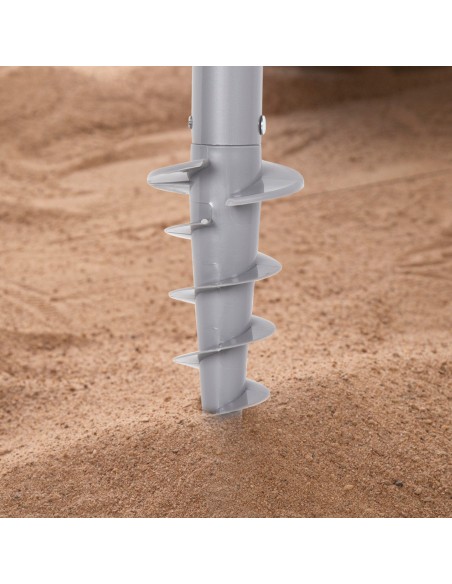 Parapluie de plage coupe-vent 8 cannes 220 cm bleu spirale ancre