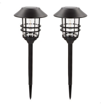 Lot de 2 balises solaires LED lumière chaude 6 lumens IP44