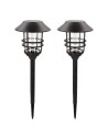 Lot de 2 balises solaires LED lumière chaude 6 lumens IP44
