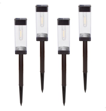 Lot de 4 balises solaires LED 6 lumens avec piquet