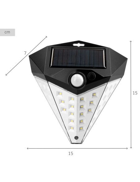 Applique solaire LED 80 lumens avec détecteur de mouvement et 3 intensités